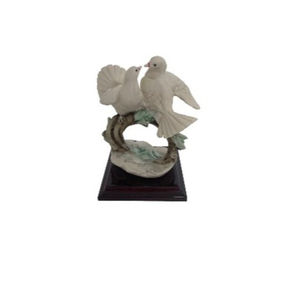Giuseppe Armani Figurine Two Doves On A Branch Signed Vintage Sculpture Italy